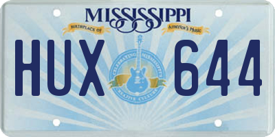 MS license plate HUX644