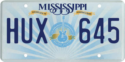 MS license plate HUX645