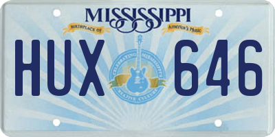 MS license plate HUX646