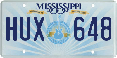 MS license plate HUX648