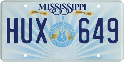 MS license plate HUX649