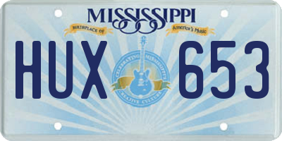 MS license plate HUX653