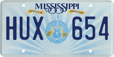 MS license plate HUX654