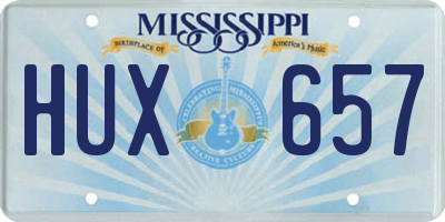 MS license plate HUX657
