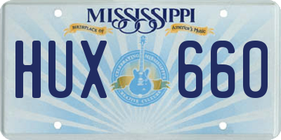MS license plate HUX660
