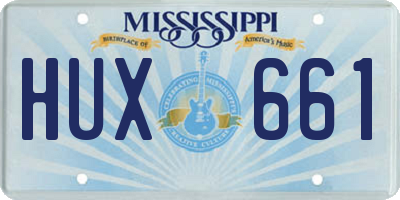 MS license plate HUX661