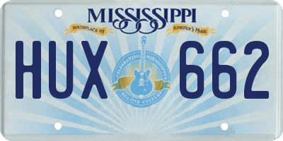 MS license plate HUX662