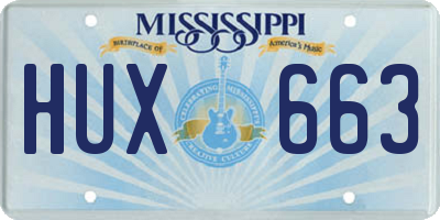 MS license plate HUX663