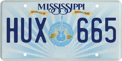 MS license plate HUX665
