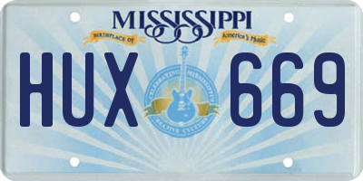 MS license plate HUX669