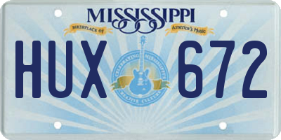 MS license plate HUX672