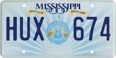 MS license plate HUX674