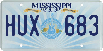 MS license plate HUX683