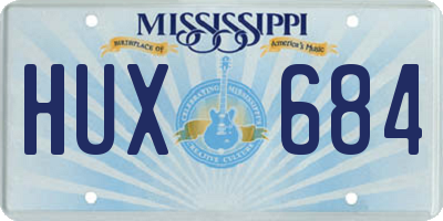 MS license plate HUX684
