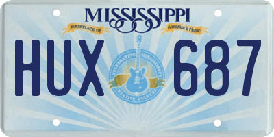 MS license plate HUX687
