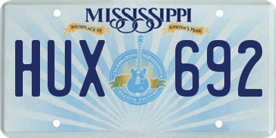MS license plate HUX692
