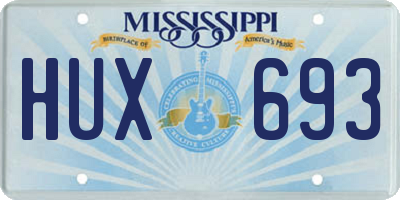 MS license plate HUX693