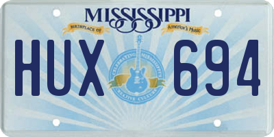MS license plate HUX694