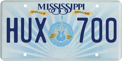 MS license plate HUX700