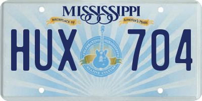 MS license plate HUX704