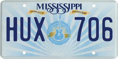 MS license plate HUX706