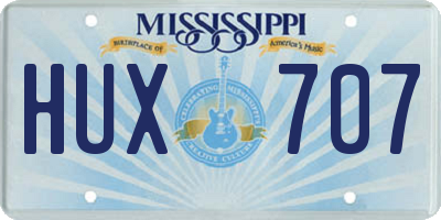MS license plate HUX707