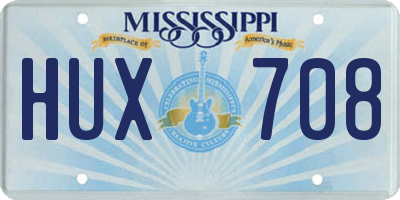 MS license plate HUX708
