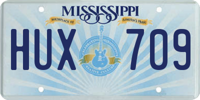 MS license plate HUX709