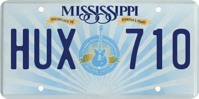 MS license plate HUX710