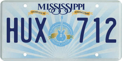 MS license plate HUX712