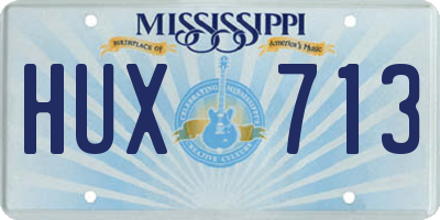 MS license plate HUX713