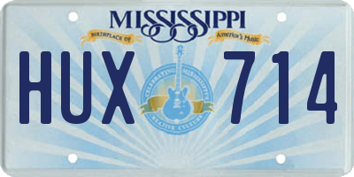 MS license plate HUX714