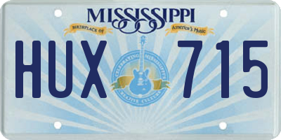MS license plate HUX715