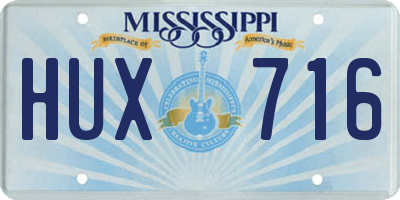 MS license plate HUX716