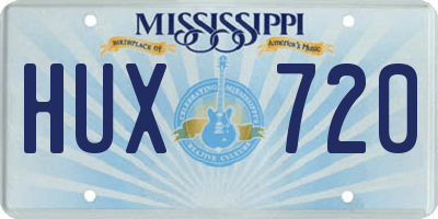 MS license plate HUX720