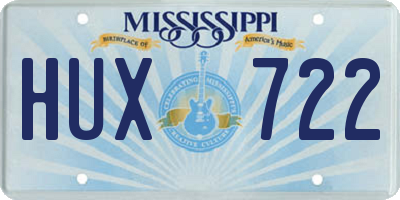 MS license plate HUX722