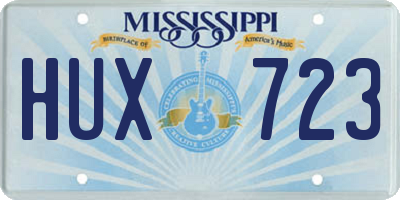 MS license plate HUX723