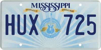 MS license plate HUX725