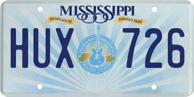 MS license plate HUX726