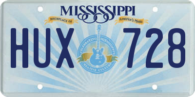 MS license plate HUX728
