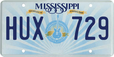 MS license plate HUX729