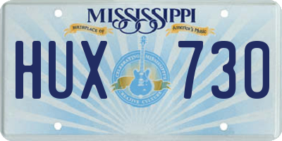 MS license plate HUX730