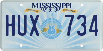 MS license plate HUX734