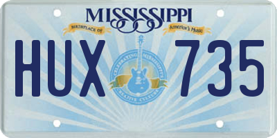 MS license plate HUX735