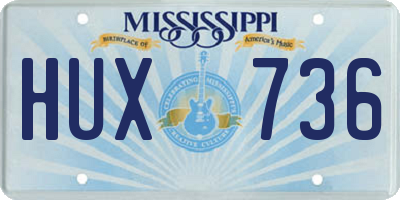 MS license plate HUX736