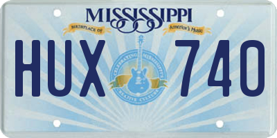 MS license plate HUX740
