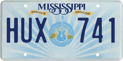 MS license plate HUX741