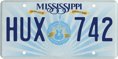 MS license plate HUX742