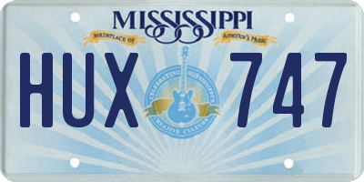 MS license plate HUX747