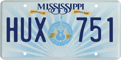 MS license plate HUX751